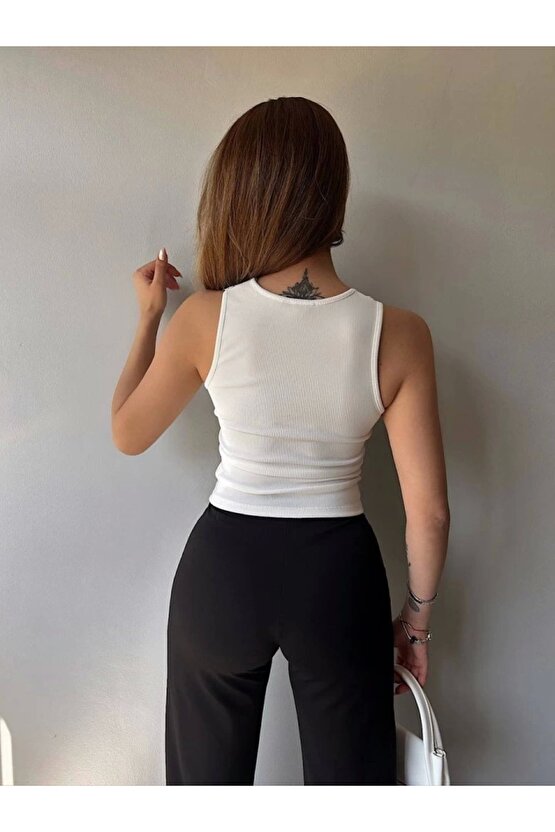 Kadın Ottoman Kumaş Dantel Detaylı Bluz