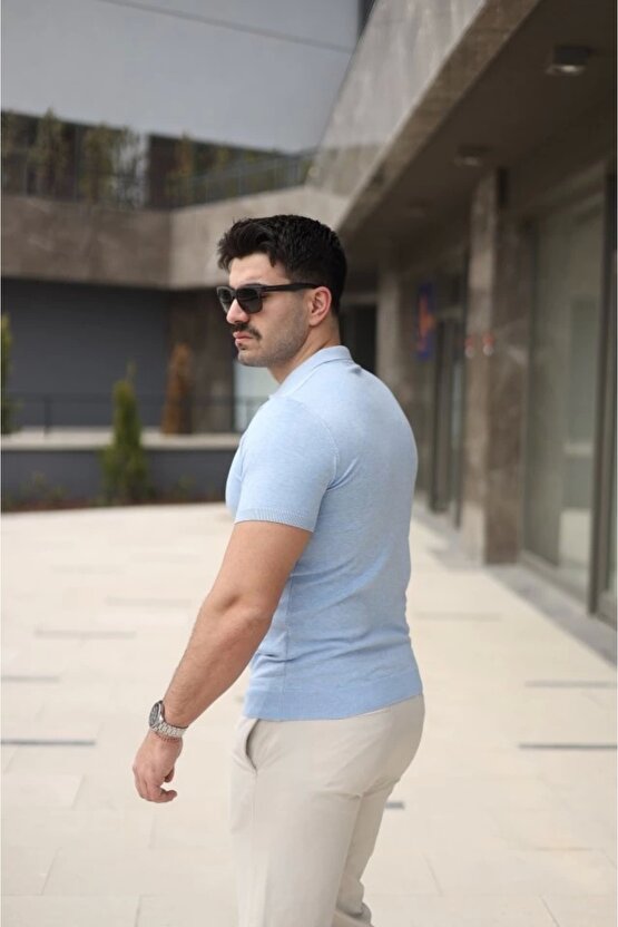 Erkek Polo Yaka Fermuar Detaylı Tişört
