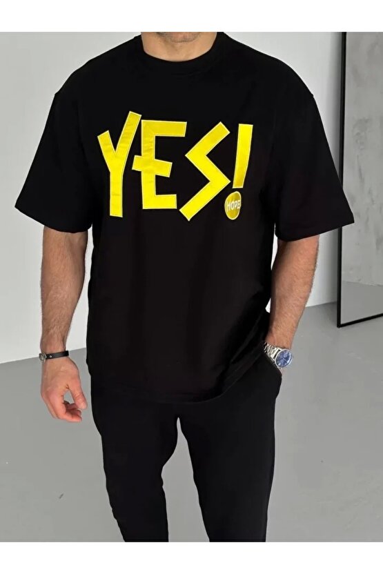 Unisex Nakış İşlemeli T-Shirt - Siyah