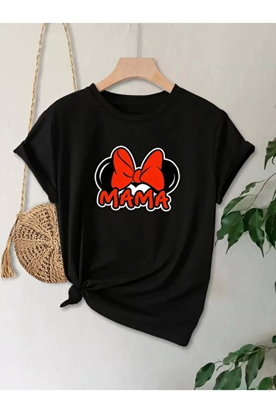 Anneler Günü Baskılı T-shirt - Siyah