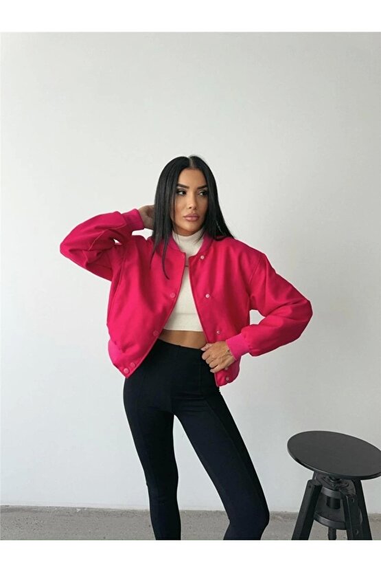 BOMBER MONT CYRUS KUMAŞ - Fuşya