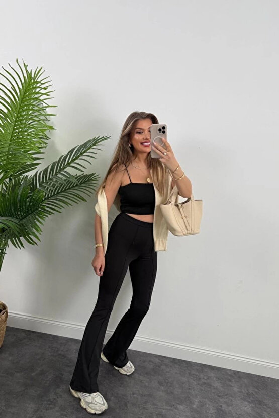 Kadın Amazon Kumaş çımalı Tayt