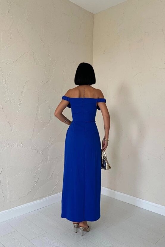 Saks Madonna Yaka Güllü Elbise