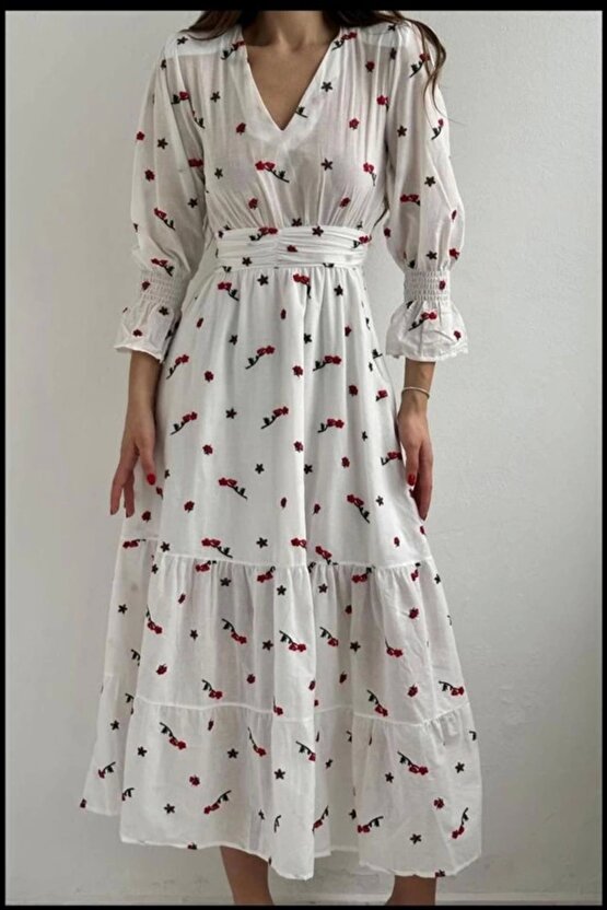 Kırmızı Gipeli Vual Elbise