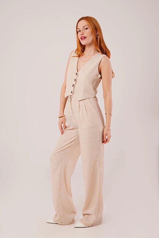 Kırçıllı Desen Bej Takım