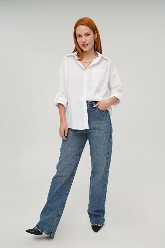 Tek Cepli Ekru Gömlek