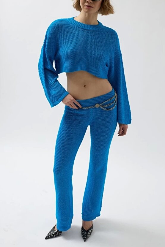 Oversize Triko Bluz Pantolon Takım