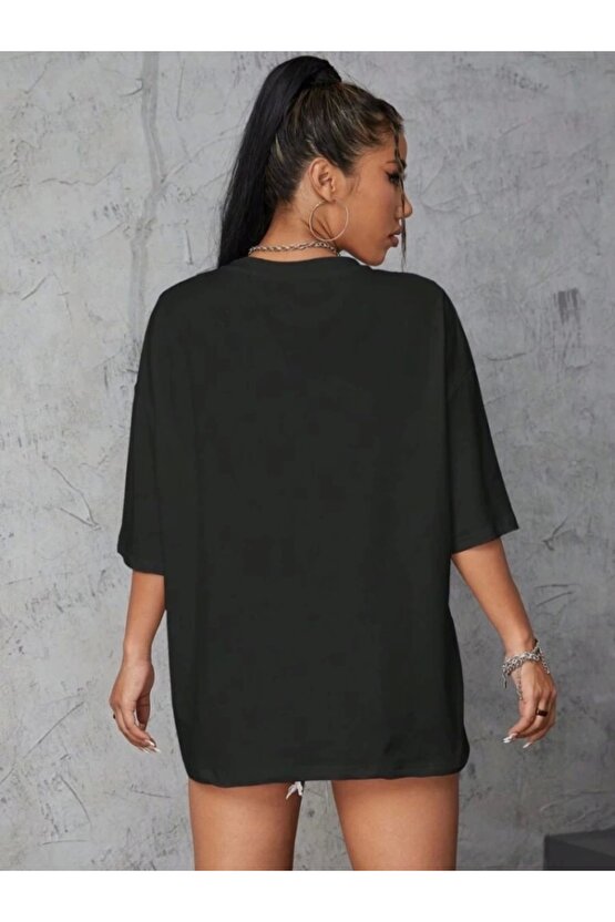 Baskılı Oversize Tshirt  iyah