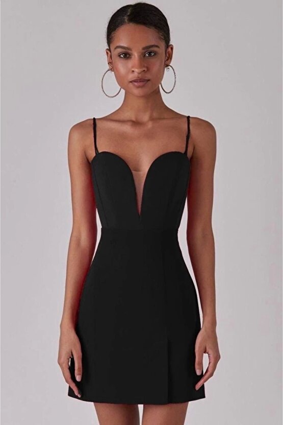 Kadın Derin V Yaka ırt Dekolteli Fırsat Ürün ini Elbise