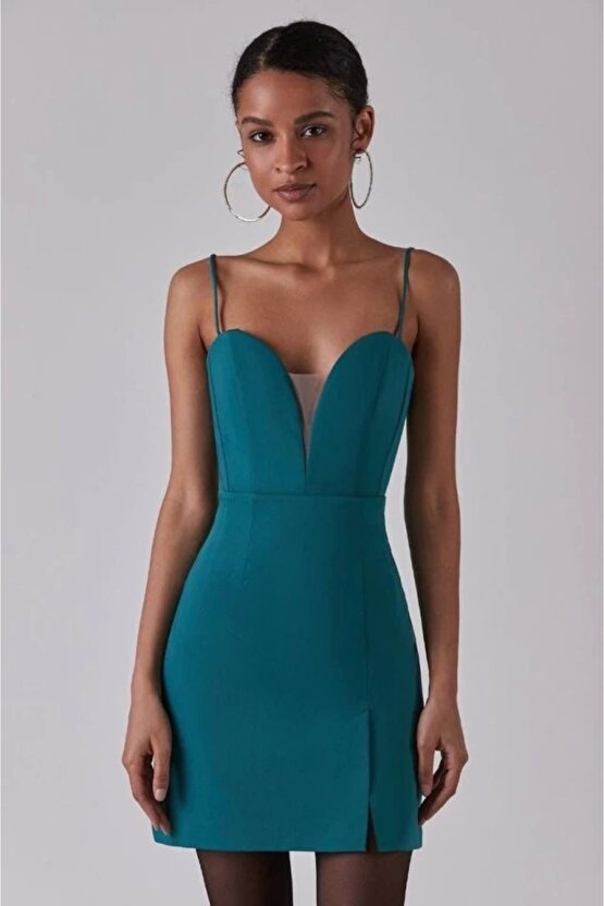 Kadın Derin V Yaka ırt Dekolteli Fırsat Ürün ini Elbise