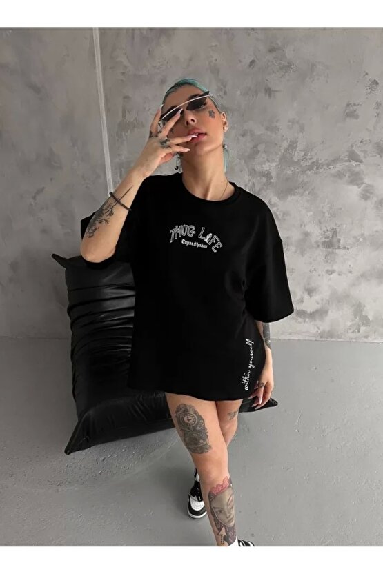Unisex Baskılı Oversize Thirt iyah