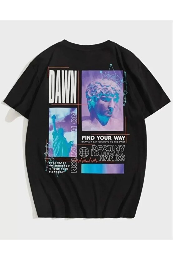 Unisex Baskılı Oversize Thirt  iyah