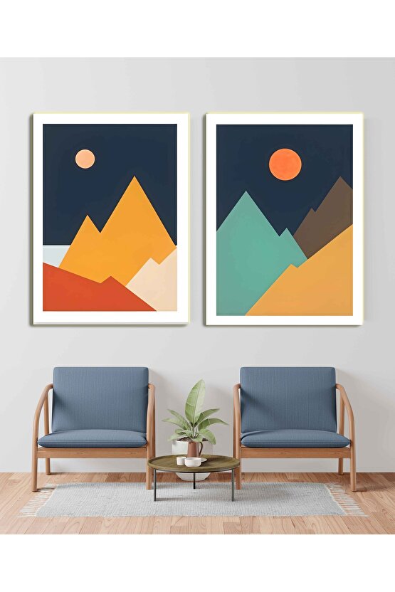 Matisse - Sanat - Soyut - Doğa - Ev - Yaşam ( 2 Li Çerçevesiz ) Poster - Afiş - Tablo NNHT338