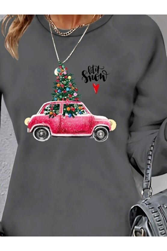 Kadın Uzun Kollu Bisiklet Yaka Desenli Viskon Iki Iplik Elbise