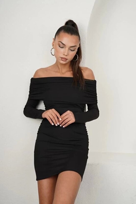 Kadın adonna endil Yaka Fırsat ürün Büzgülü ini Elbise