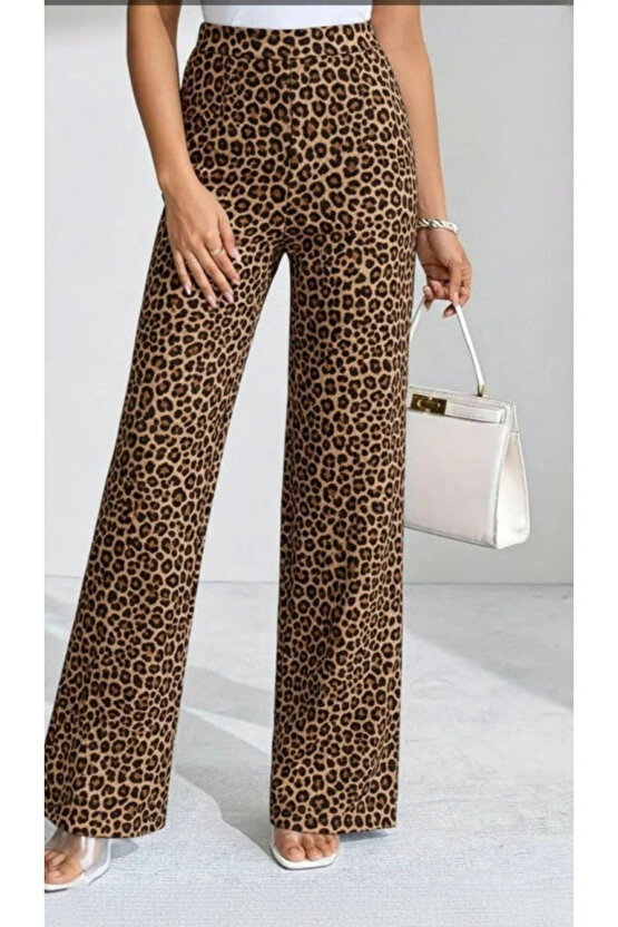 Kadın Yüksek Bel Paçaya Doğru Geniş Dalgıç Pantolon