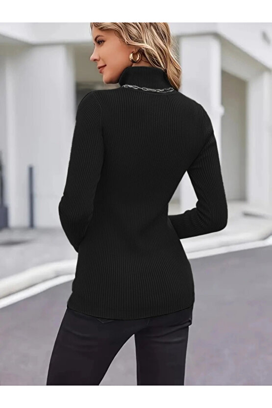 Kadın Uzun Kollu Balıkçı Yaka Kaşkorse Bluz