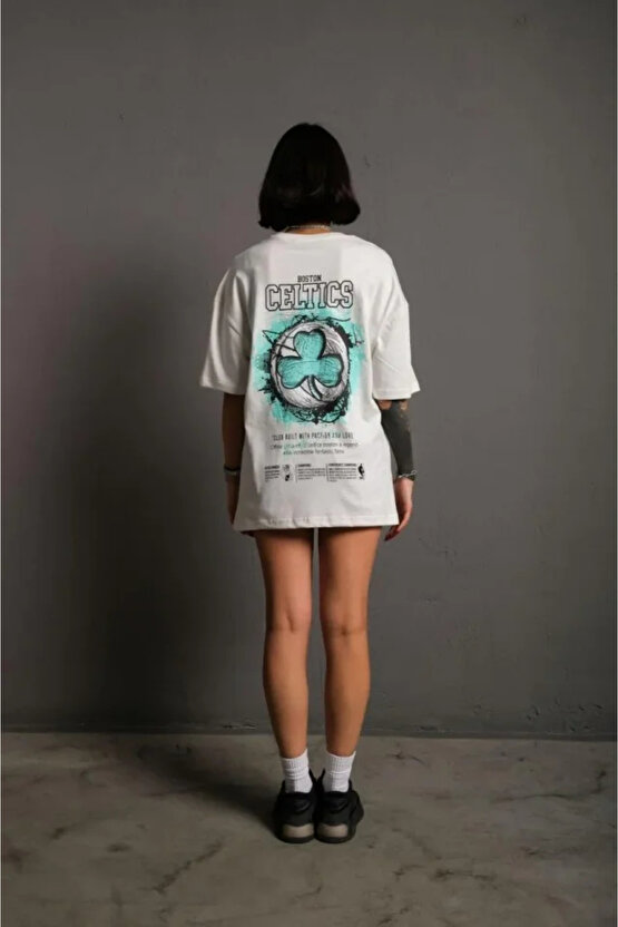 Sırt Baskılı T-shirt - Beyaz