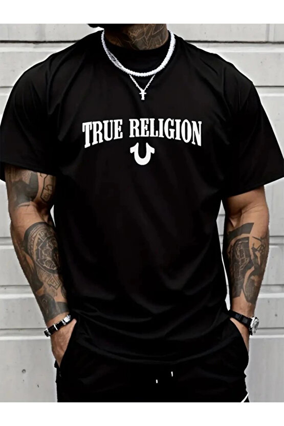 Erkek True Religion Baskılı Süprem T-shirt
