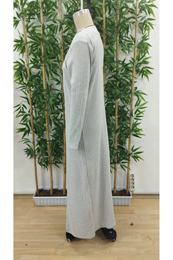 Kadın Yuvarlak Yaka Askılı Krop Bluz Yüksek Bel Tayt Ve Uzun Hırka şardonlu Kaşkorse üçlü Takım