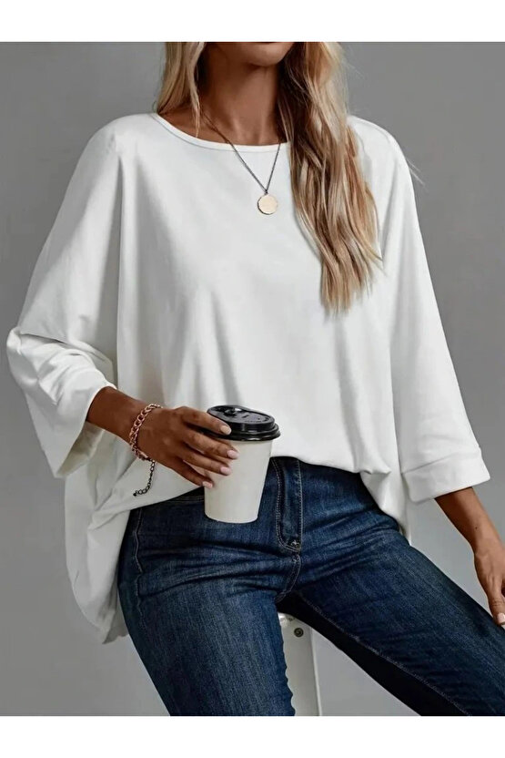 Kadın Truvakar Kollu Bisiklet Yaka Viskon Bluz