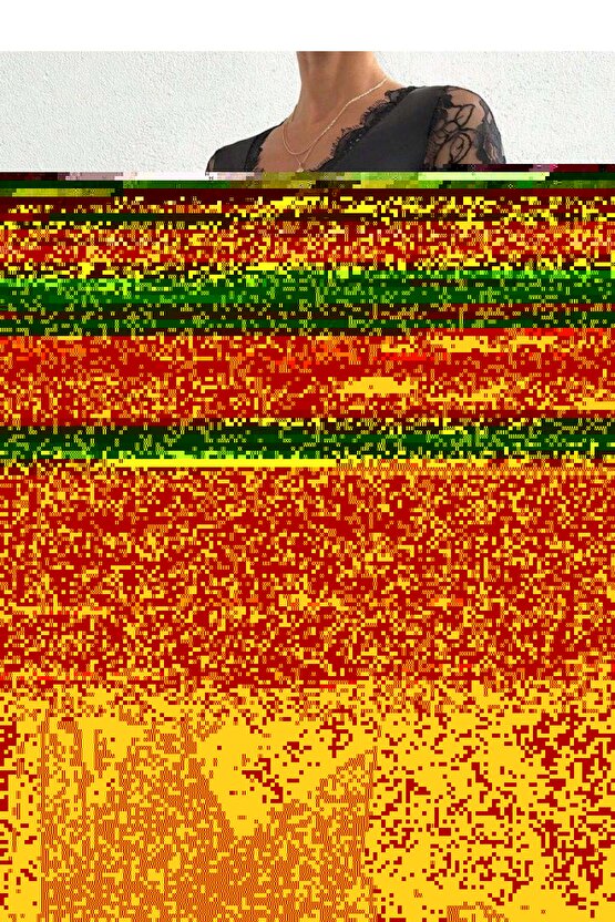 Kadın Uzun Kollu Yaka Ve Kol Dantel Detay Sandy Mini Boy Elbise
