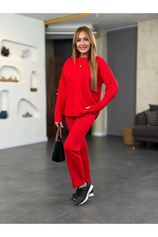 Kadın Inci Detay Modal Kumaş Ikili Takım