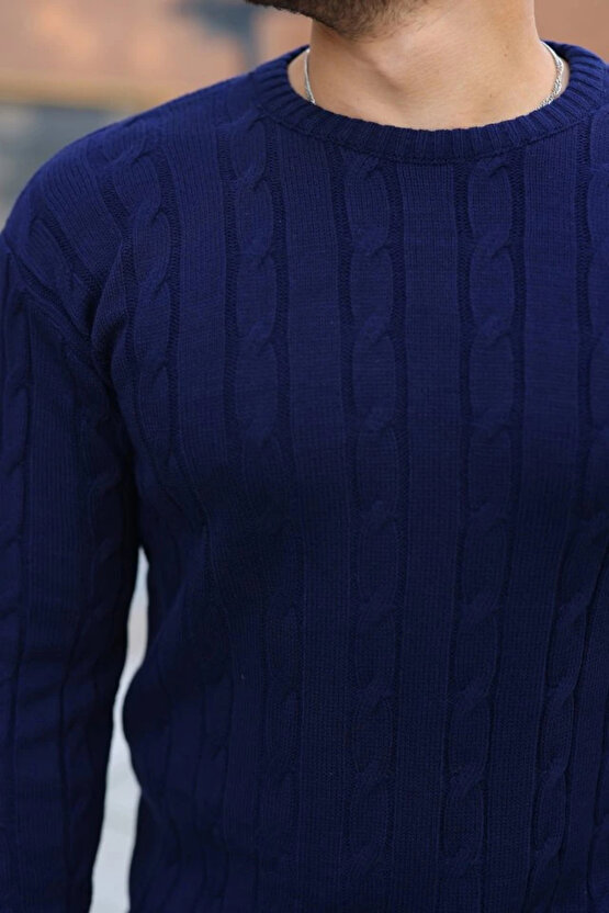 Erkek örgü Desen Bisiklet Yaka Kazak