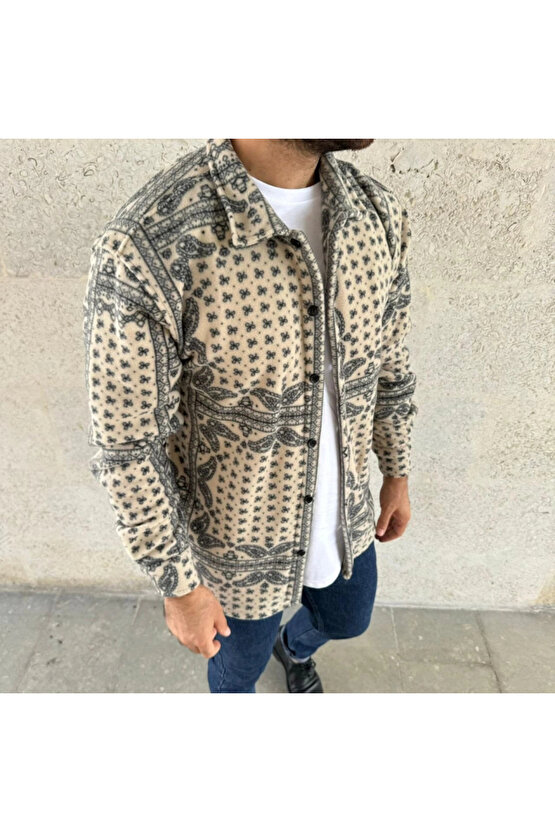 Erkek Polar Fermuarlı Sweatshirt – Kapüşonsuz, Cepli, Yumuşak Dokulu, Oversize Rahat Kalıp, Kışlık S