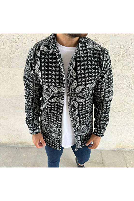 Erkek Polar Fermuarlı Sweatshirt – Kapüşonsuz, Cepli, Yumuşak Dokulu, Oversize Rahat Kalıp, Kışlık S