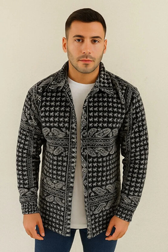 Erkek Polar Fermuarlı Sweatshirt – Kapüşonsuz, Cepli, Yumuşak Dokulu, Oversize Rahat Kalıp, Kışlık S