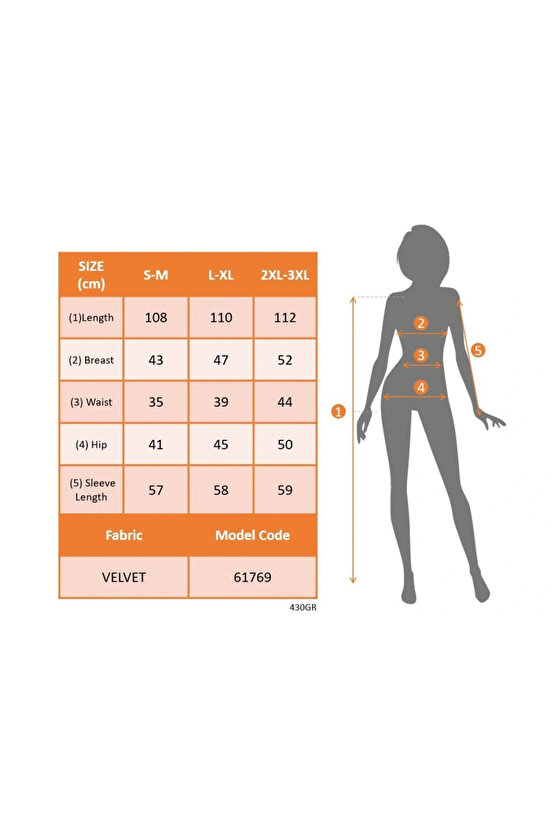 Kadın Uzun Kollu Bisiklet Yaka Taşlı Midi Kadife Elbise
