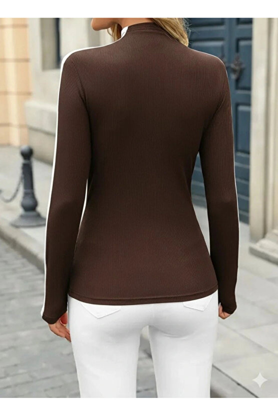 Kadın Uzun Kollu Balıkçı Yaka Kaşkorse Bluz