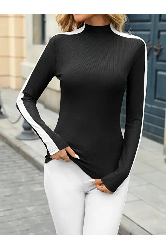 Kadın Uzun Kollu Balıkçı Yaka Kaşkorse Bluz