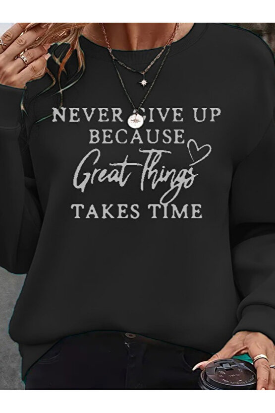 EQURİ Kadın Uzun Kollu Yuvarlak Yaka Iki Iplik şardonlu Bluz