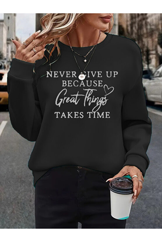 EQURİ Kadın Uzun Kollu Yuvarlak Yaka Iki Iplik şardonlu Bluz