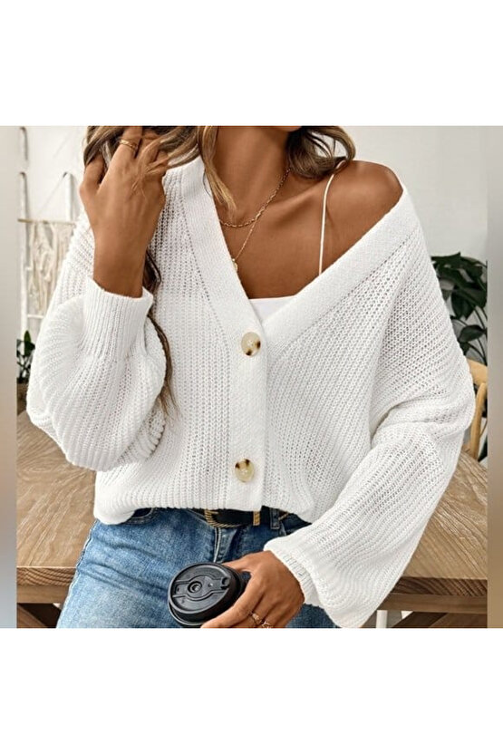 EQURİ Düğme Detay Triko Bluz