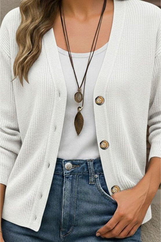 EQURİ Düğme Detay Triko Bluz