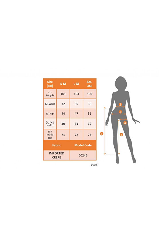 Kadın Beli Zincir Detaygeniş Paça Ithal Krep Pantolon