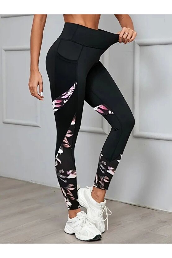 Kadın Yüksek Bel Cep Detaylı Dalgıç Pantolon