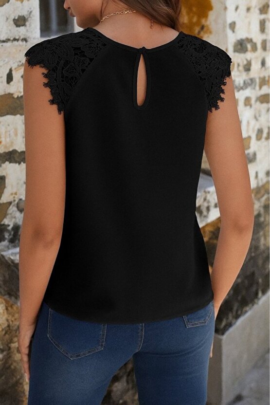 MDB Kadın Kısa Kollu Bisiklet Yaka Ithal Krep Bluz