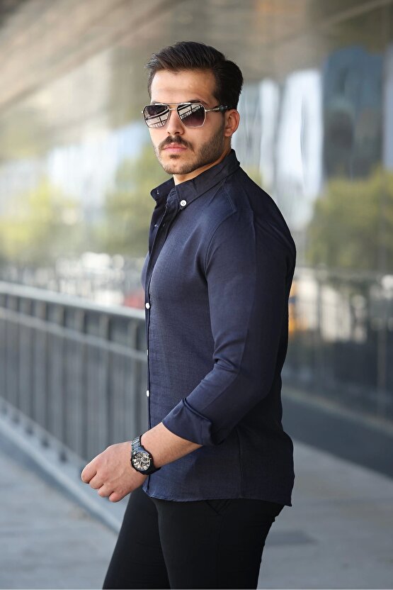 Erkek Uzun Kollu Regular Sofya Keten Gömlek