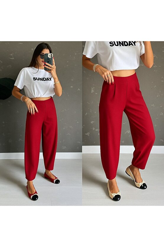 EQURİ Kadın Yüksek Bel Krep Pantolon