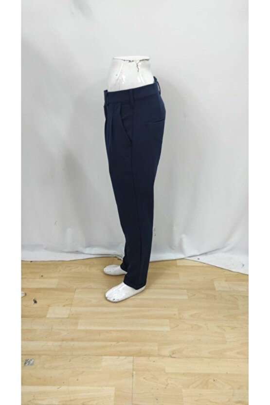 EQURİ Erkek Belden Düğmeli Cepli Dokuma Pantolon