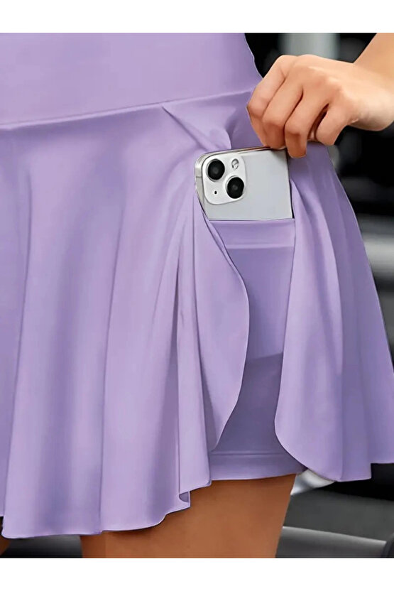 Kadın Yüksek Bel Cepli Sandy Short Etek