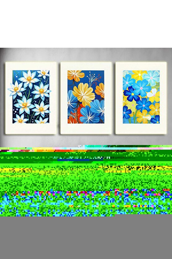 Matisse - Boho - Art Deco - Soyut - Doğa ( 3 lü Çerçevesiz ) Poster - Afiş - Tablo KR2C00298