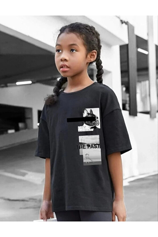 Çocuk Unisex Baskılı T-Shirt - Siyah