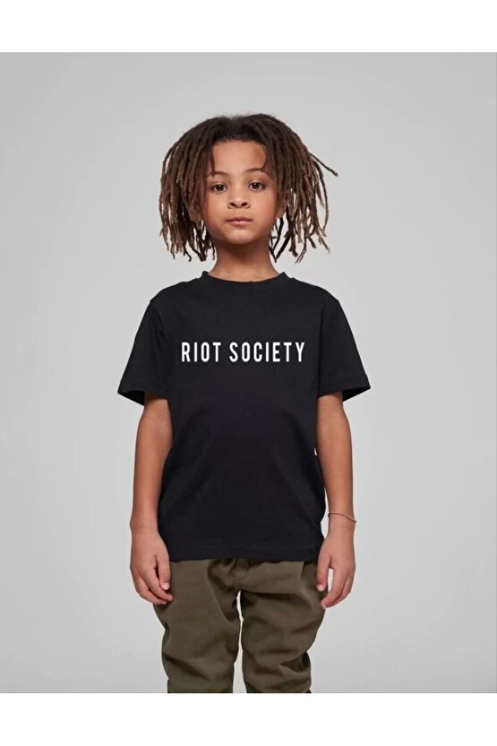 Çocuk Unisex Baskılı T-Shirt - Siyah