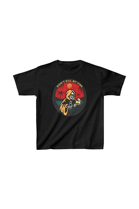 Çocuk Unisex Baskılı T-Shirt - Siyah