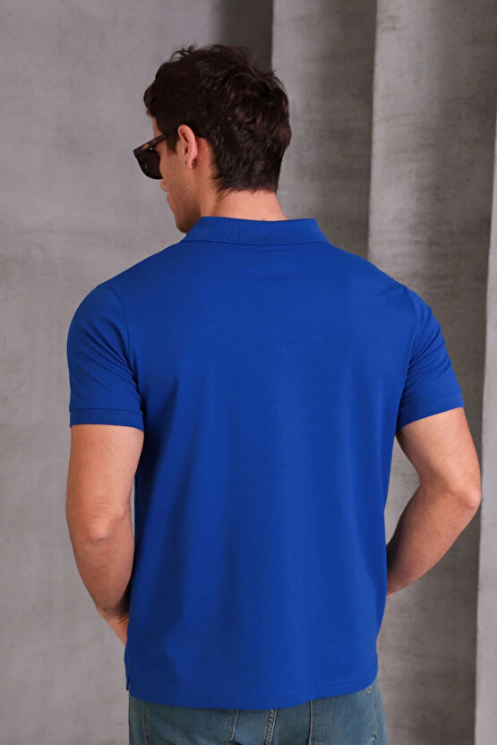 Erkek Slim Fit Pamuklu Yumuşak Doku Nefes Alan Kumaş Yakalı Tişört